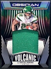 2020 Obsidian La'Mical Perine Volcanic Rookie Jersey Card #013/100 Jets 