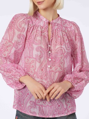 MC2 Saint Barth Woman Silk Voile Paisley Blouse Harper