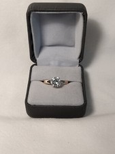 18 K Yellow Gold Over Sterling Silver Cubic Zirconia Ring Size 8