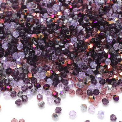 1000x Glass Faceted Bicone Crystal Beads Spacer 2mm 3mm DIY Jewelry Making