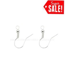 Bira Craft 2CM 80pcs Silver Plated Earring Findings Hooks Coil Ear Wires