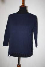 Lilly Pulitzer Sz Large 8-10 Navy Blue Mini Ramona Fringe Pullover Sweater