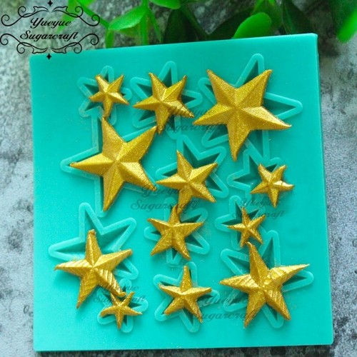 Star Shape Silicone Mold Baking Fondant Chocolate Cake Resin Mould Decorations - Picture 2 of 12