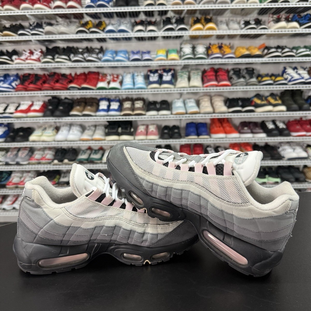 air max 95 pink foam on feet