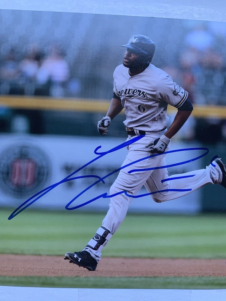 Lorenzo Cain Signed Autographed 8x10 photo PSA DNA COA Milwaukee Brewers - Image 2 of 3