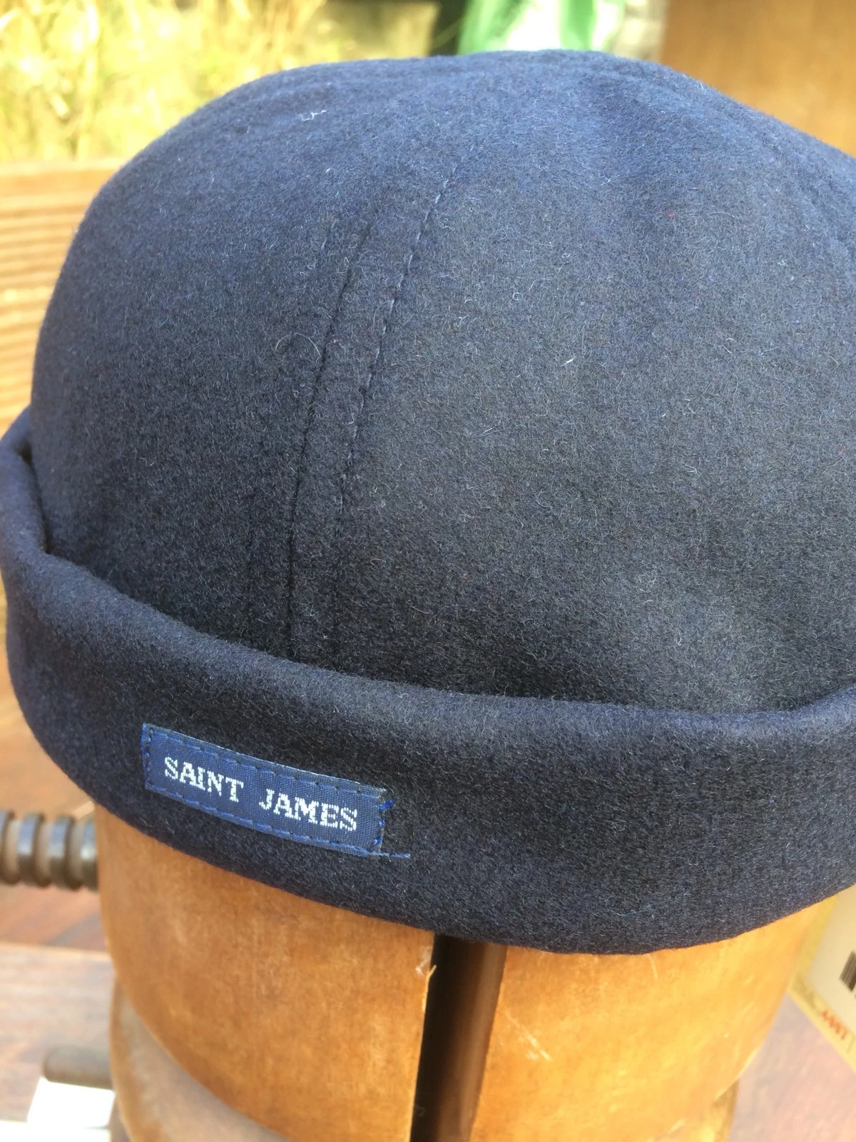 Saint James Navy Skull Cap. Size adjustable Marin Miki A soft & warm wool