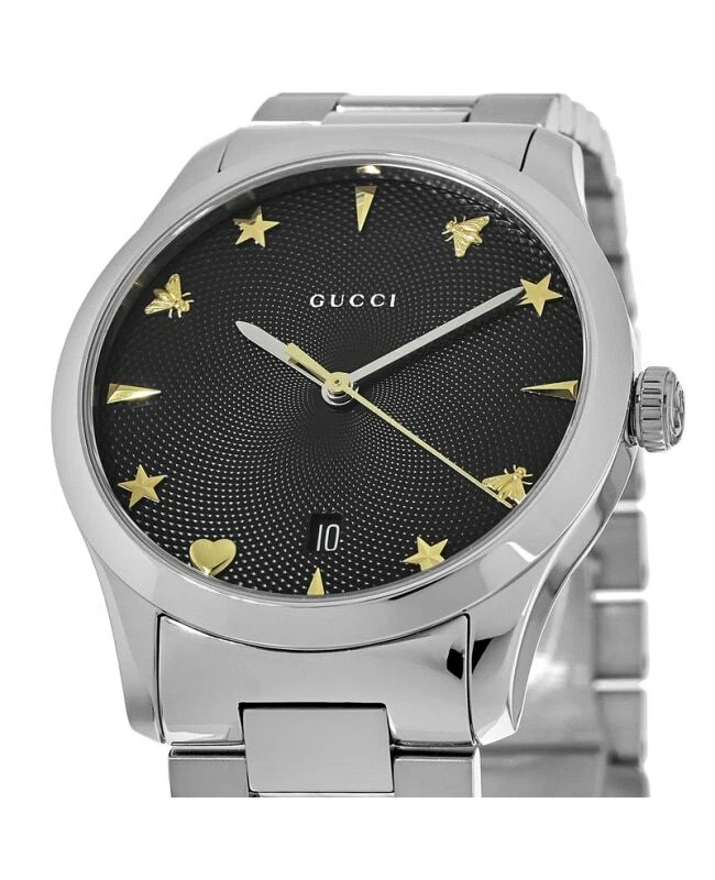 New Gucci G-Timeless Black Dial 38mm Steel Women's Watch