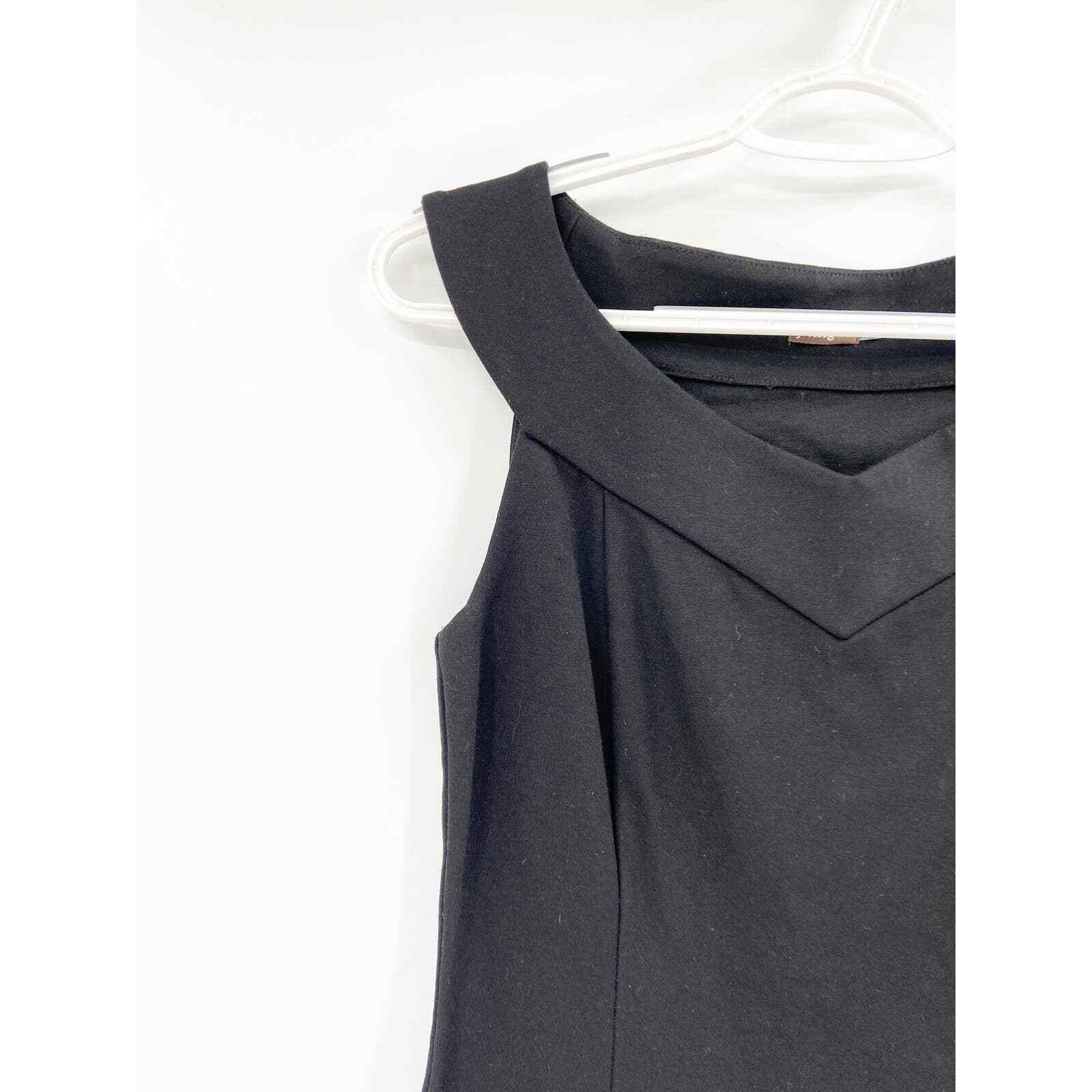 J. McLaughlin Solid Black Sleeveless Sheath Dress… - image 2