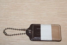 COACH Large Brown White Leather Replacement Purse Handbag HangTag Colorblock