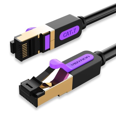 Cat 7 Ethernet Cable RJ45 FTP cat7 Gold Plated High Speed Gigabit 10Gbps Shie...
