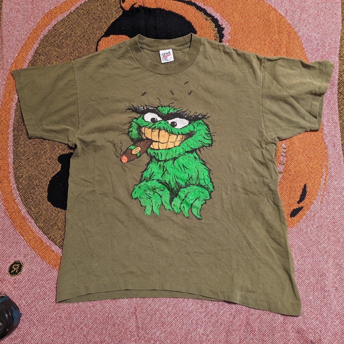 42 oscar the grouch オスカー 90年代ヴィンテージ Tシャツ Vintage 90s Oscar The Grouch T Shirt L Sesame Street Smoking Cigar