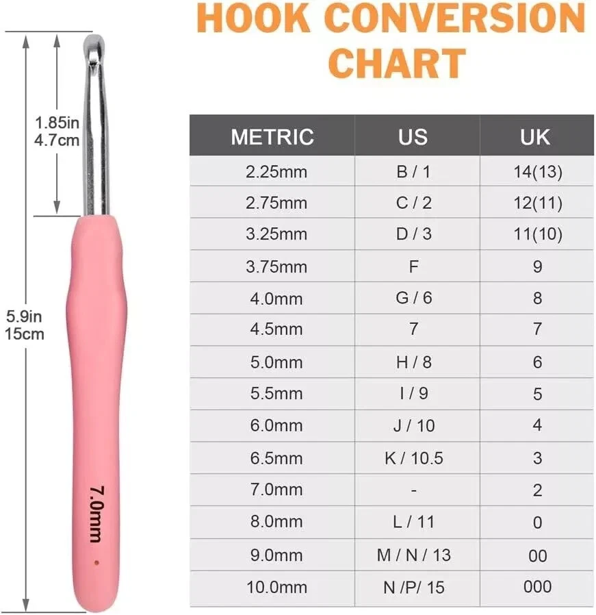 Juego Ganchos de Ganchillo Trébol Amour Acero Pastel 14 Piezas Ergonómico Fácil Agarre Brillante Foto 3 de 4