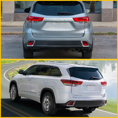 Fits 2014-19 Toyota Highlander Kluger Rear Bumper Reflector fog lamp Cover Trim - Picture 8 of 15