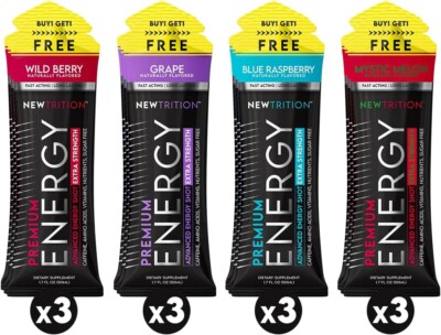 NewTrition Extra Strength Energy Shots - Variety - 12Ct