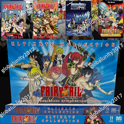 Fairy Tail Complete Anime Series DVD Season 1-9 + 2 Movies 9 OVA English Dub