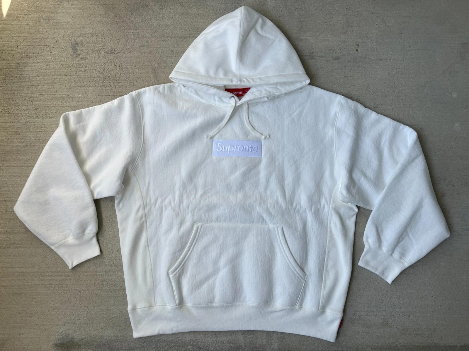 Sweat à capuche blanc logo Supreme Box taille M FW23