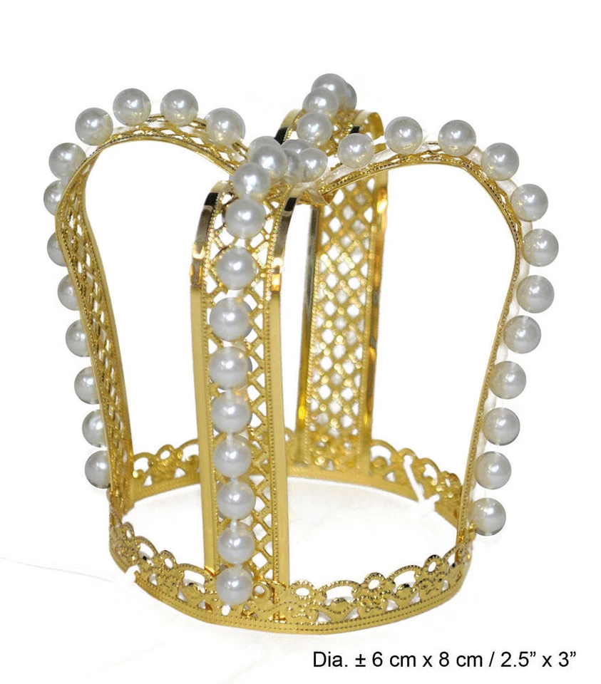Karneval Klamotten Kostüm Krönchen Prinzessin gold mit Perlen Märchen Karneval - Bild 1 von 1