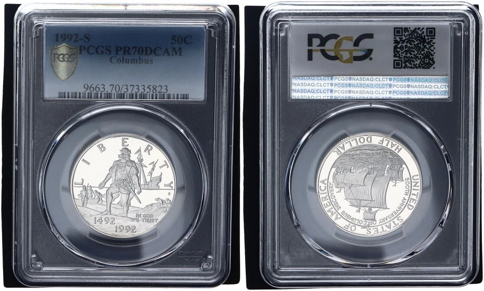 USA 1/2 Dollar 1992-S Columbus PCGS PR70DCAM Polierte Platte   125443 - Bild 1 von 1