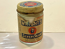 Vintage Wrights Silver Cream Jar J.A. WRIGHT & CO. KEENE NEW HAMPSHIRE FULL