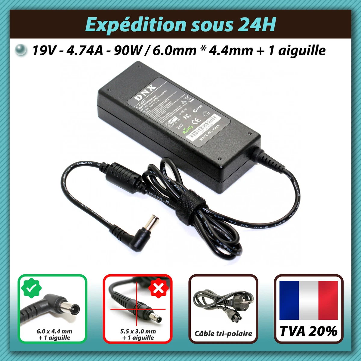 Et l'UE-chargeur adaptateur secteur 40W 10.5V 3.8A pour Sony Vaio DUO11