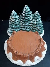 Vintage Pine TREE Deck Christmas Candle Holder Figurine Statue Ceramic trees 