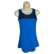 Women's X-Small Ruby Ribbon Blue With Black Ventilated Mesh Wide Back Tank Top