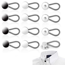 12 Pcs Collar Extenders - 3 Styles Neck Extender Elastic Button for Expanding...