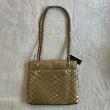 Y S Vintage Gold Mesh Shoulder Bag 11X9.5 Braided Straps New with Tag
