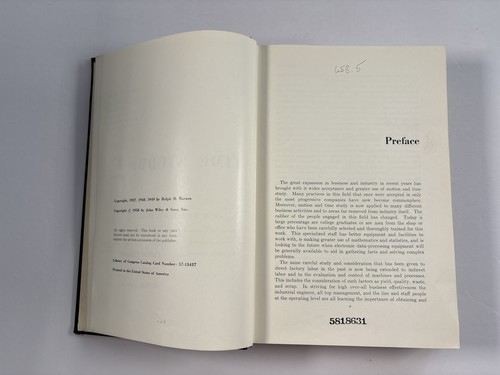 Motion and Time Study, Ralph M. Barnes, Hardcover, 4th Edition - Picture 4 of 12