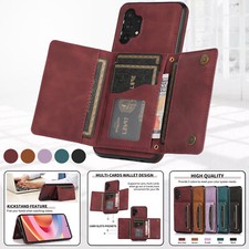 Fr Samsung Galaxy S24 Ultra S23 S22 A13 Card Holder Wallet PU Leather Case Cover