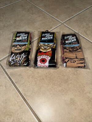 Lot of 3 Sets of Super Kicks Socks The Nasty Boys The Acclaimed Brian Pillman