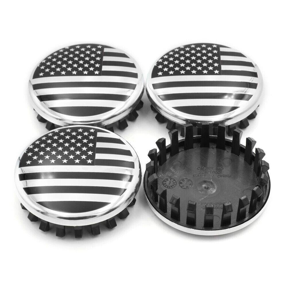 4xBlack 83mm USA Flag Wheel Center Cap Rims Cover Hub For Silverado ...