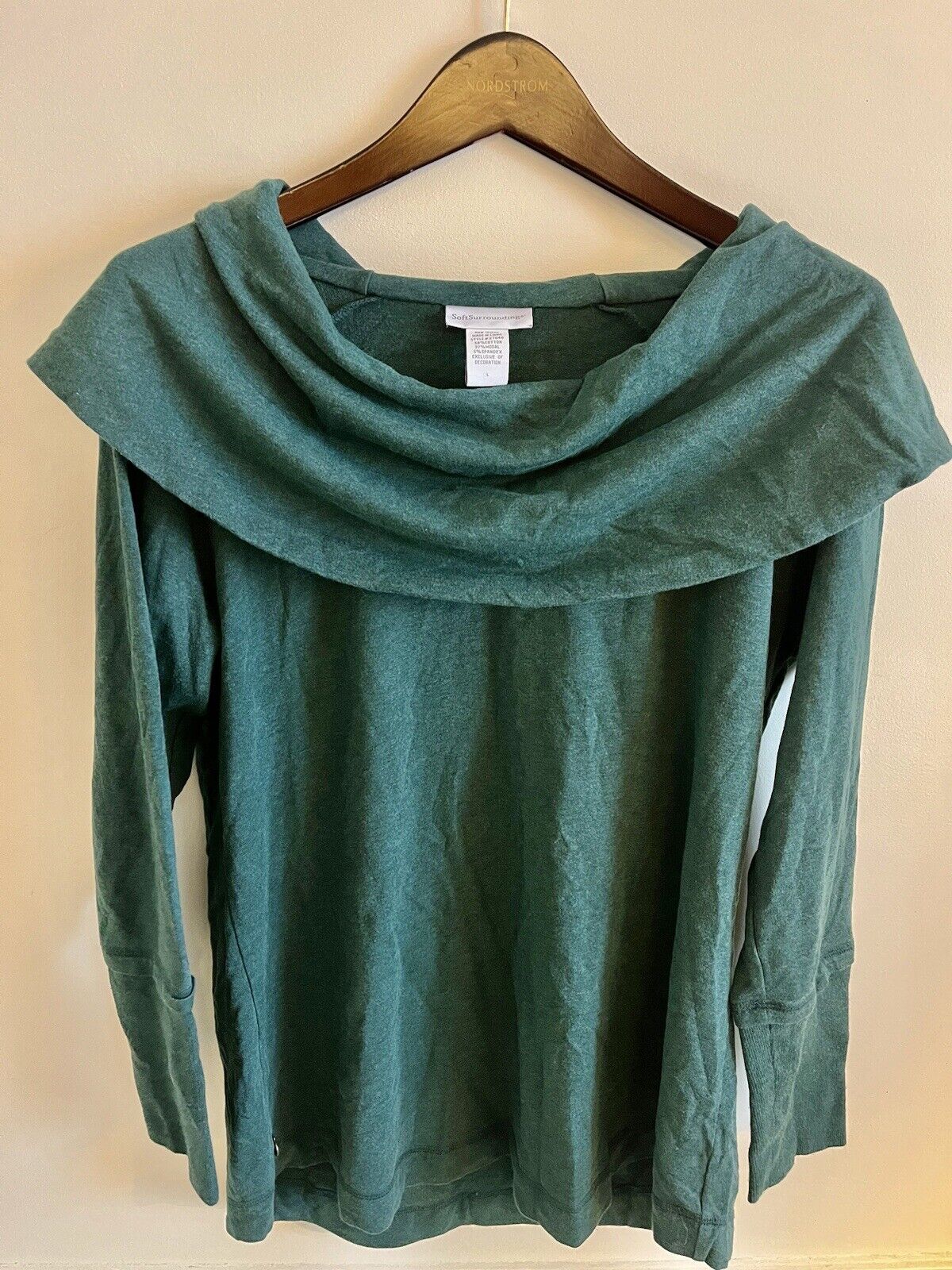 Soft Surroundings Embroidered Green  Long Sleeve … - image 2