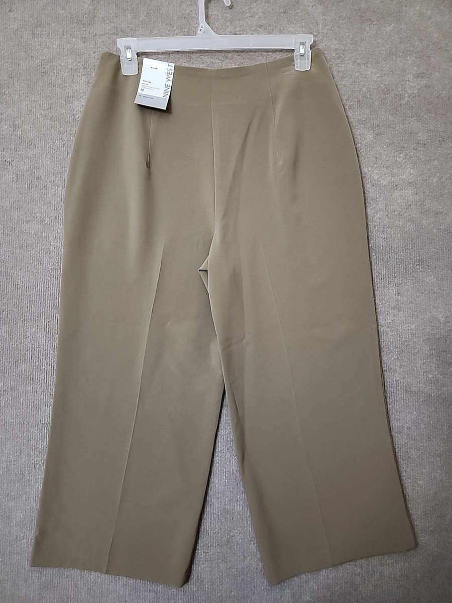 【YOURNUS】Chicano Pintuck Bermuda Pants Nine West Pintuck Wide-Leg Ankle Dress Pants Womens 12 Light