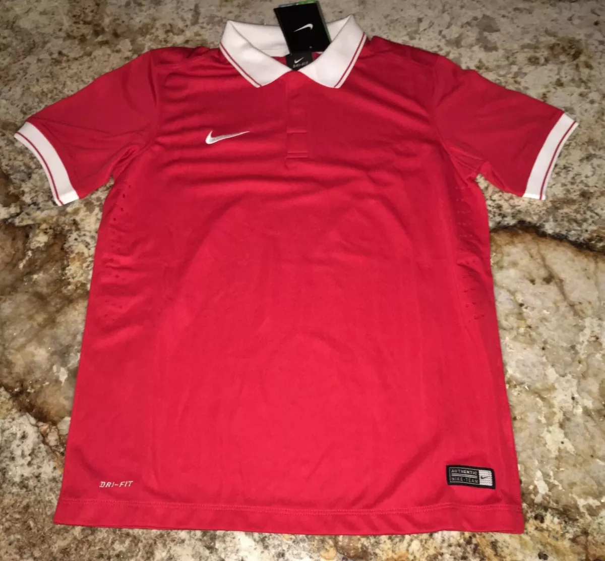 Verandering Vereniging deeltje NIKE LASER II Jersey Red White Stripes S/S Polo Shirt NWT NEW Youth Boys L  XL | eBay