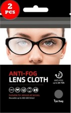 2Pcs Multi-Use Dry Anti-Fog Lens Cloth Reusable Up to 400-600 Times 