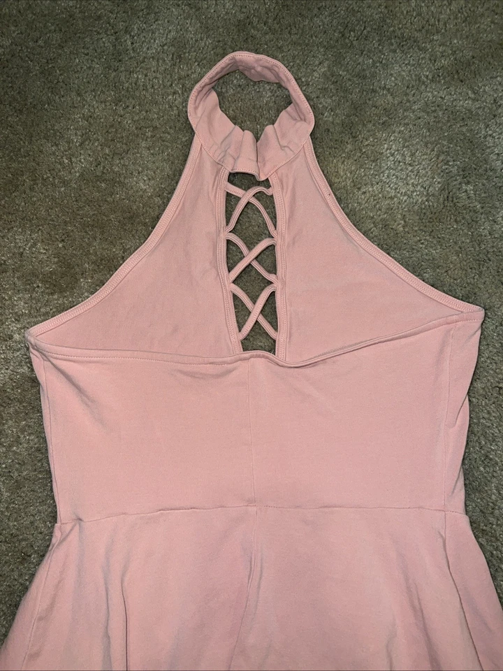 Mini vestido de festa feminino Express Xs rosa claro sem costas sem mangas - Imagem 3 de 4