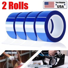 2 Rolls Blue Heat Tape High Temperature Heat Resistant Tape Heat Transfer Tape