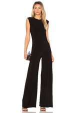  195 NORMA KAMALI sleeveless wide leg jumpsuit in black sz L