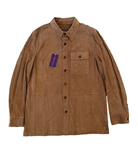 Ralph Lauren Purple Label Lamb Suede Shirt Jacket Tan Brown L Large RRP £2,450 - product listing photo