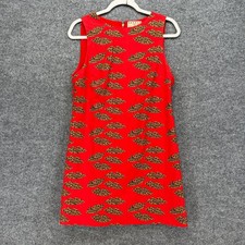 Alice + Olivia Mini Dress Womens 6 Red Leopard Lip Print Donald Stacey Bendet