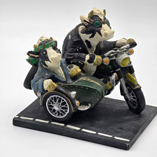 Highway Holsteins 1994 Enesco Parastone Kuh Motorrad Beiwagen Biker Figur