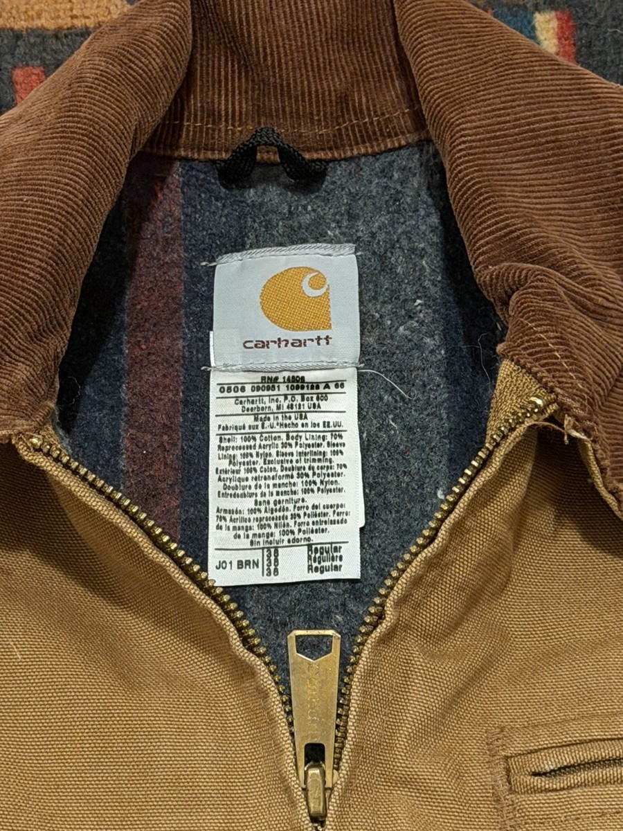 Vintage Carhartt Detroit Jacket Size 36 J01 Brown USA Union 90s
