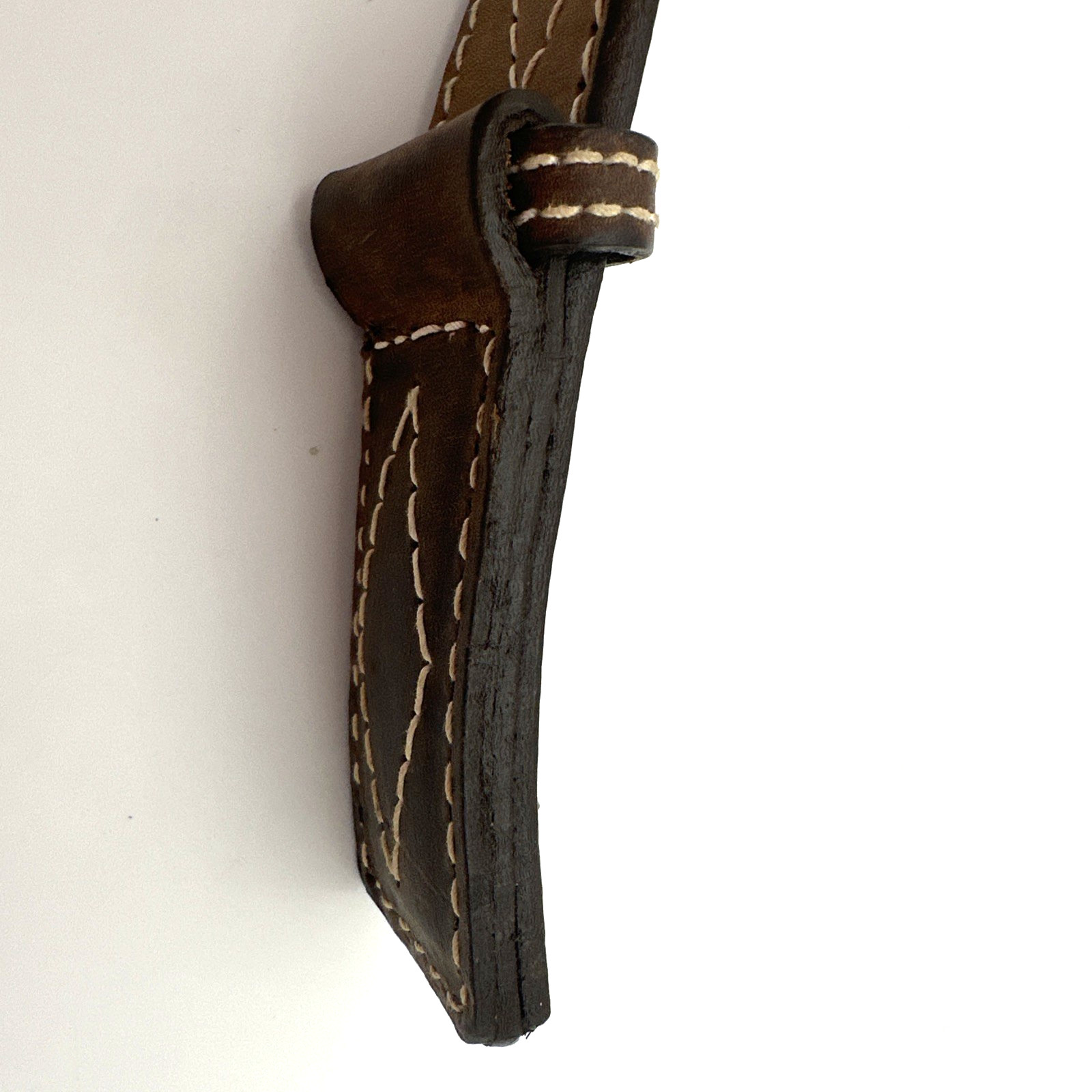 Nocona Leather Belt Brown Stitched Size 34 Built In Buckle USA Western Cowboy