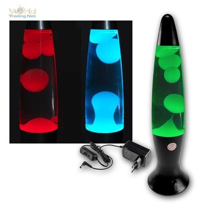Lavaleuchte 40 cm - Schwarz & RGB Farbwechsel - Metallfuß - LED - Lavalampe NEU