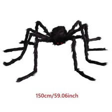 Giant Black Plush Spider Halloween Decoration 150cm Horror Haunted House Prop