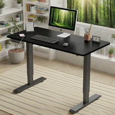 55 In Electric Standing Desk Height Adjustable Home Office Computer Table Black