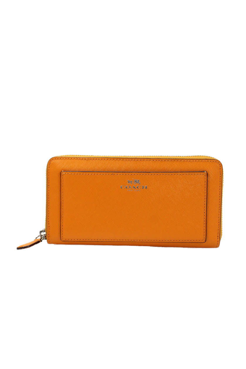 Coach Womens Leather Compartmented Long Wallet OrangeFree Shipping in US $100+ Orders | $6.95 Orders Below