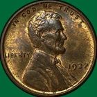1937 Lincoln Wheat Cent Uncirculated UNC Coin #34069