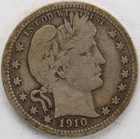 VG+ 1910 Barber Quarter